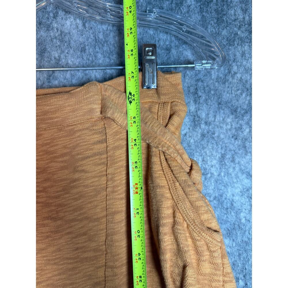 Free People Beach Orange 100% Cotton Wide Leg Dual Side Tie Pants - Small - Picture 9 of 10